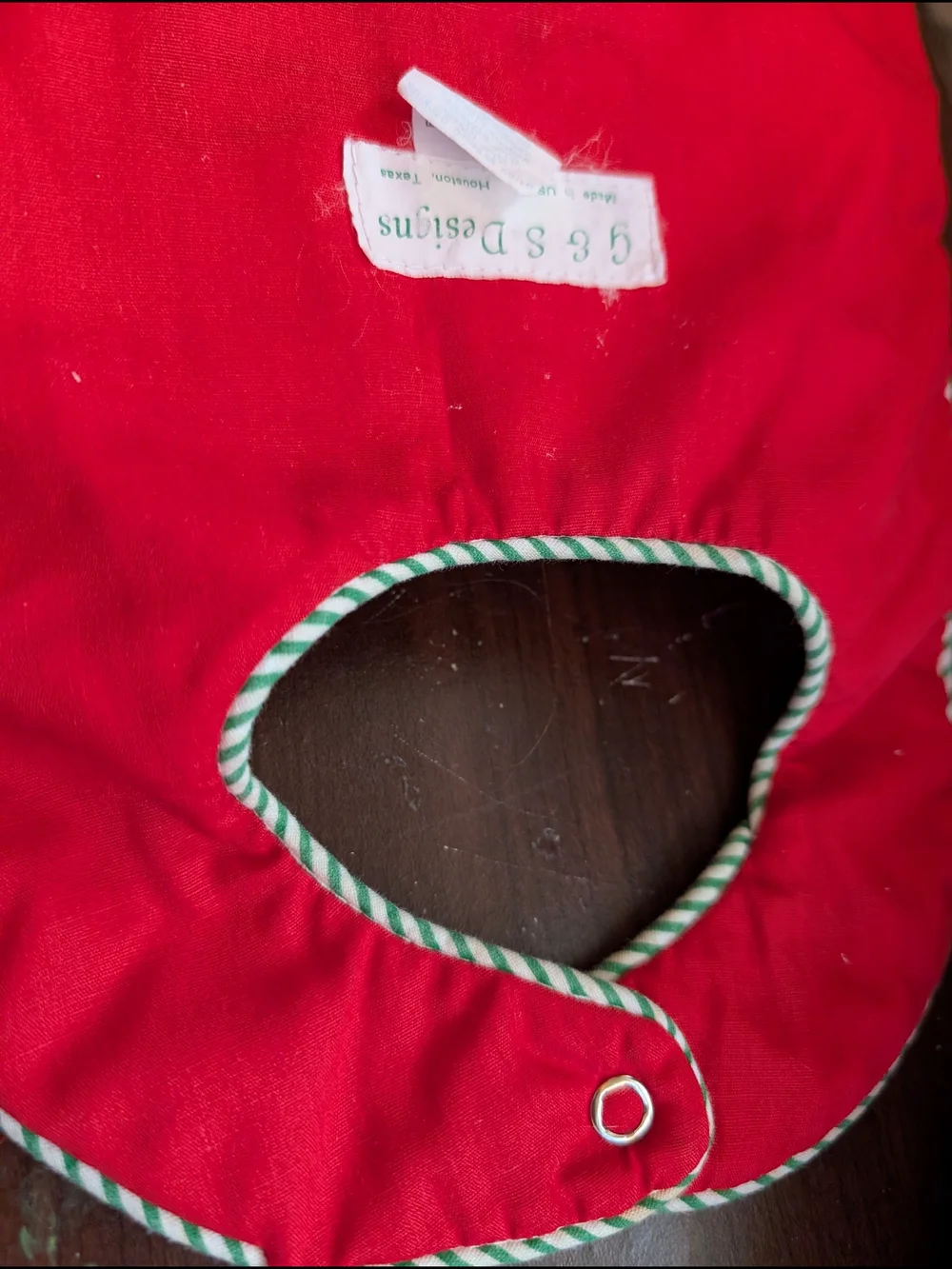 Vintage Handmade Christmas Quilted Baby Bib Retro Toddler Holiday Nursery